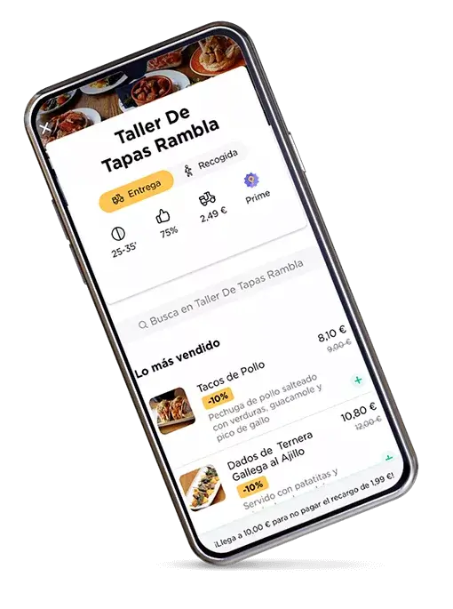 Imatge de mòbil amb app de delivery